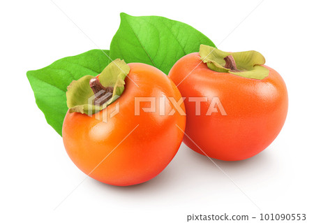 Persimmon fruit isolated on white background with full depth of field Persimmon fruit isolated on white background with full depth of field 101090553