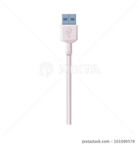 Usb Charging Plug Cable Isolated on White Background Vector Illustration Usb Charging Plug Cable Isolated on White Background Vector Illustration 101090579