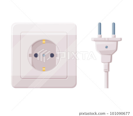 Power Plug and Socket for Connecting Electric Equipment Vector Illustration 101090677