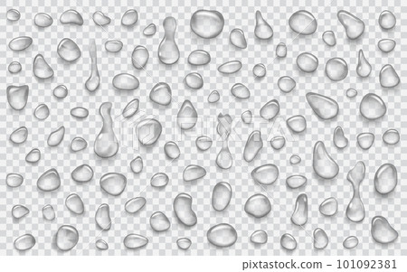 Transparent gray drops 101092381
