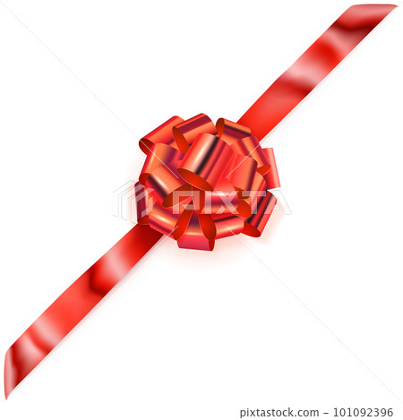 Big corner bow of shiny ribbon 101092396