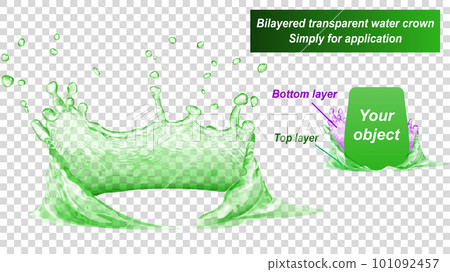Water two layered crown. Splash of water. Transparency only in vector file 101092457