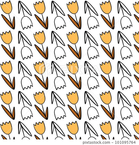 Vector illustration for your design. Pattern. Garden set. tulips Vector illustration for your design. Pattern. Garden set. tulips 101095764