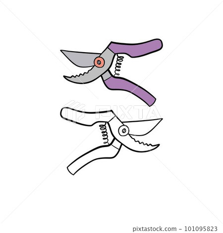 Vector illustration for your design. Colored and black line outline. Garden set. Vector illustration for your design. Colored and black line outline. Garden set. 101095823