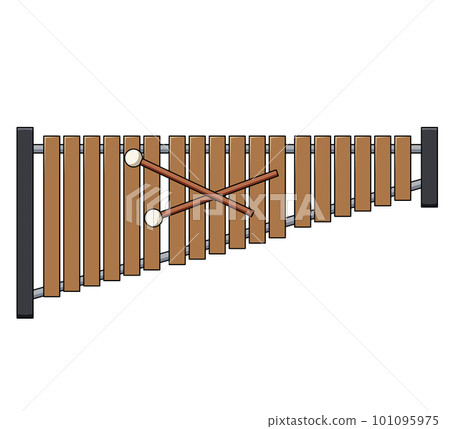 Illustration of a desk xylophone seen from above 101095975
