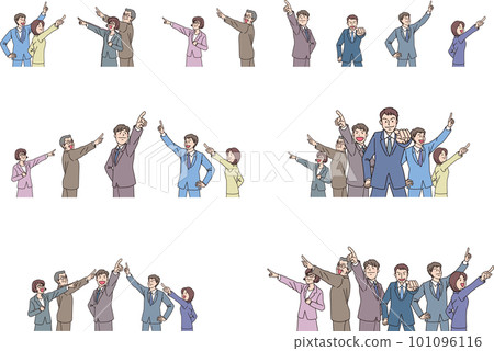 Aiming _ pointing _ office worker _ color _ set Aiming _ pointing _ office worker _ color _ set 101096116