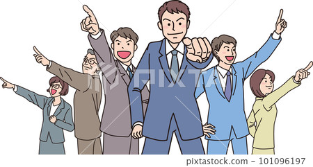 瞄準_指向_公司員工_顏色_每個方向5人瞄準 101096197