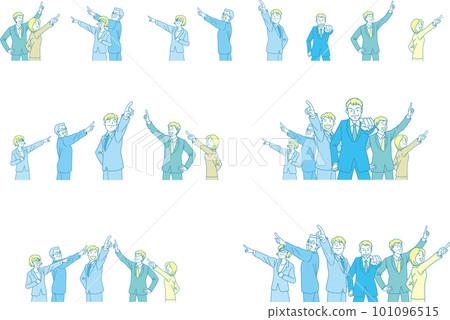 瞄準_指點_上班族_青黃色_套裝 101096515