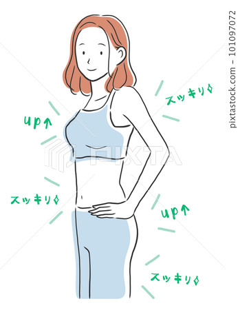 Illustration material of a woman who has a good style and decides to pose with a confident expression Illustration material of a woman who has a good style and decides to pose with a confident expression 101097072