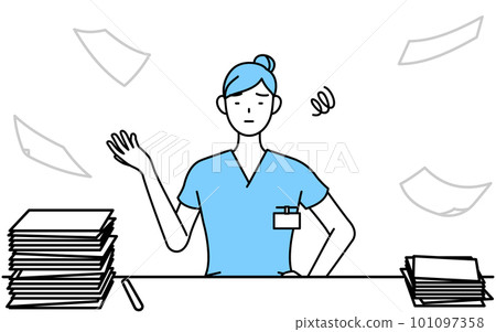 Female nurses, physical therapists, occupational therapists, speech therapists, nursing assistants who are tired of untidy work Female nurses, physical therapists, occupational therapists, speech therapists, nursing assistants who are tired of untidy work 101097358