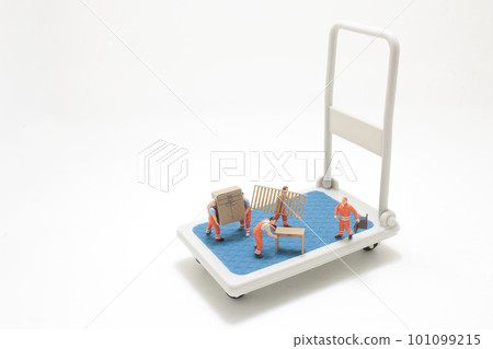 the Warehouse trolley isolated on white background the Warehouse trolley isolated on white background 101099215