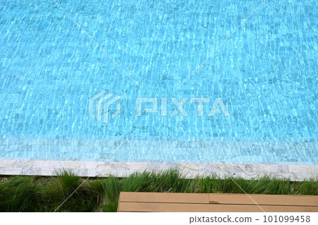 swimming pool in hotel, blue texture background 101099458