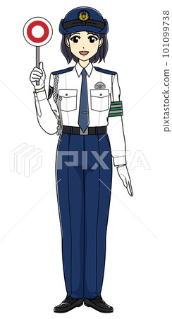 圓形吊牌白襯衫女警官(全身) 圓形吊牌白襯衫女警官(全身) 101099738