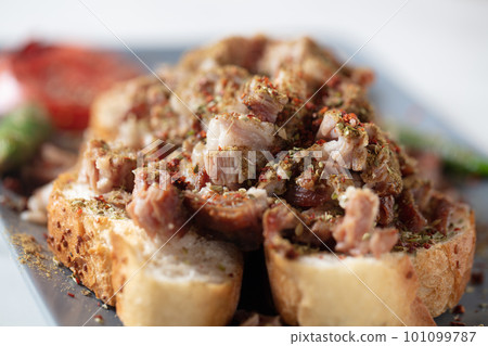 Traditional Turkish Food Kokorec. Izmir kokorec. High quality photo 101099787