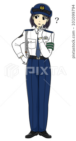 感到疑惑的白襯衫女警官(全身) 感到疑惑的白襯衫女警官(全身) 101099794
