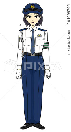 悲傷的白襯衫女警官(全身) 悲傷的白襯衫女警官(全身) 101099796