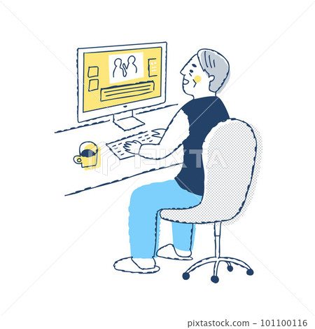 Senior man working on a computer 101100116
