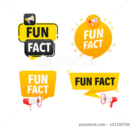 Megaphone label set with text fun fact. Fun fact announcement banner 101100780