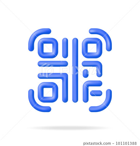 3d QR Code Icon Isolated. 101101388