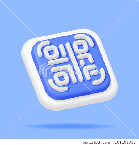 3d QR Code Icon Isolated. 101101392