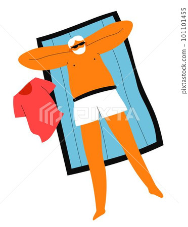 Summer vacations relax and joy, tanning on beach Summer vacations relax and joy, tanning on beach 101101455