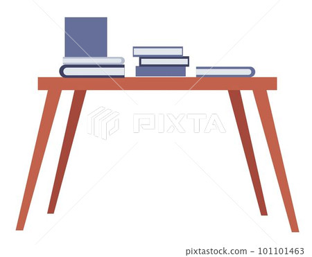 Table with books and publications in hardcovers 101101463