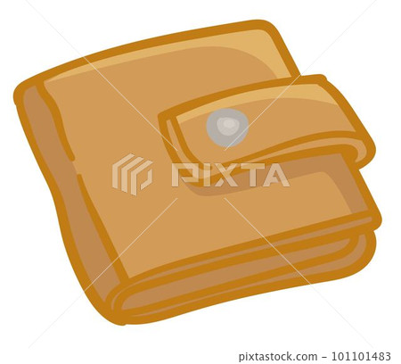 Wallet full of money, leather purse with clasp 101101483