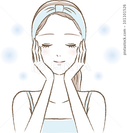 皮膚濕潤的年輕女子的插圖 皮膚濕潤的年輕女子的插圖 101101526