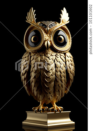 gold owl statue 101101602