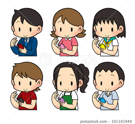 使用智能手機的初中和高中學生 使用智能手機的初中和高中學生 101101949