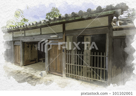 Watercolor-style Wakayama Kimiidera Zenjuin Temple Wakayama City, Wakayama Prefecture 101102001