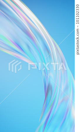 透明和彩色波浪背景材料。美麗的抽象背景。 （垂直的） 101102330