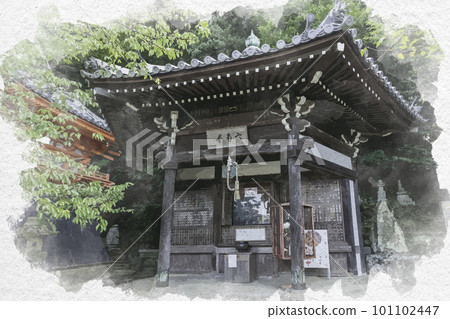 水彩風格 和歌山縣和歌山市 Kimiidera 六角堂 101102447