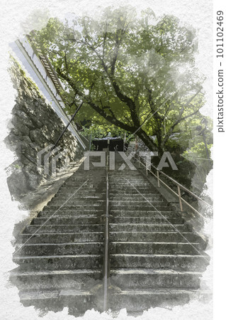 Watercolor-style Wakayama Kimiidera Yuienzaka Wakayama City, Wakayama Prefecture Watercolor-style Wakayama Kimiidera Yuienzaka Wakayama City, Wakayama Prefecture 101102469