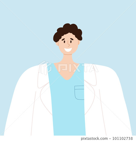 Avatar of a doctor, paramedic, veterinarian. A man in a white coat. Vector illustration. Flat style. Avatar of a doctor, paramedic, veterinarian. A man in a white coat. Vector illustration. Flat style. 101102738