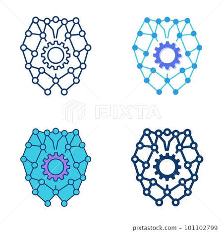 Deep learning icon set in flat and line style 101102799