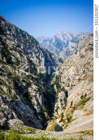 Cares trail - ruta del Cares - in Picos de Europa, Asturias, Spain Cares trail - ruta del Cares - in Picos de Europa, Asturias, Spain 101102907