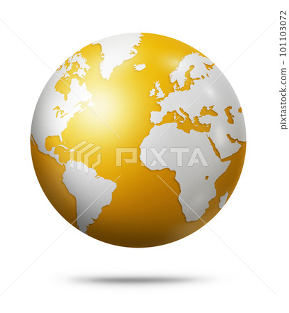Yellow earth globe isolated on white background Yellow earth globe isolated on white background 101103072
