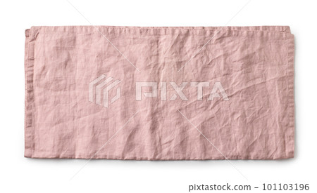 folded pink cotton napkin folded pink cotton napkin 101103196