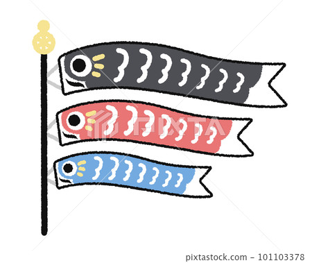 Simple hand-drawn carp streamer Children's Day 101103378