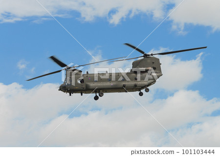 RAF Chinook HC2 helicopter side view 101103444
