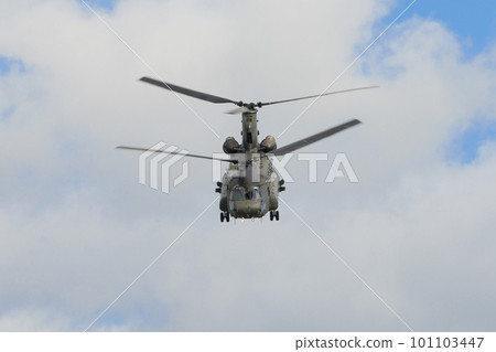 RAF Chinook HC2 helicopter front view RAF Chinook HC2 helicopter front view 101103447