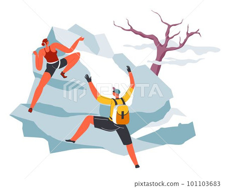 Mountain climbing extreme hobby of people vector Mountain climbing extreme hobby of people vector 101103683