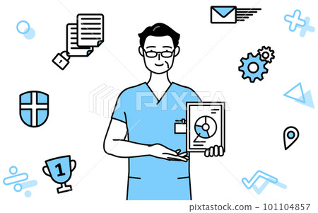 DX形象，中老年男護士、物理治療師、職業治療師利用數字技術改善工作， 101104857