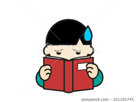 瞇著眼睛看書的男孩 101105745