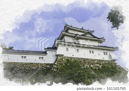 和歌山縣和歌山市和歌山城的水彩風格 和歌山縣和歌山市和歌山城的水彩風格 101105795