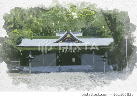 Watercolor style Wakayama Castle Wakayama Prefecture Gokoku Shrine Worship Hall Wakayama City Wakayama Prefecture Watercolor style Wakayama Castle Wakayama Prefecture Gokoku Shrine Worship Hall Wakayama City Wakayama Prefecture 101105823