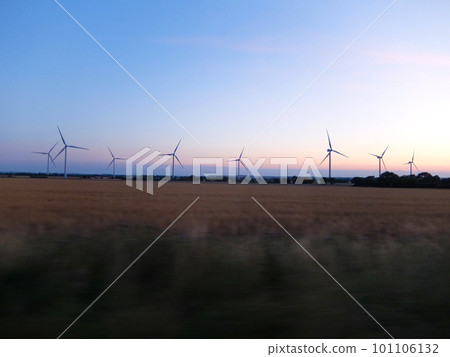 United Kingdom United Kingdom A windmill seen from a moving car 101106132