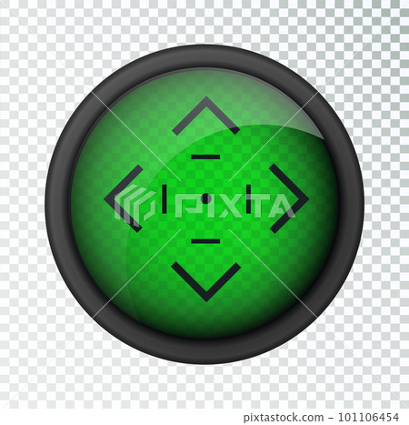 Realistic sniper sight thermal imager. Sniper scope with measurement thermal imager marks template. Sniper scope crosshairs view. Realistic vector optical sight. 101106454
