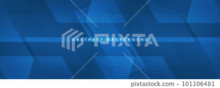 Dark blue modern abstract background. Blue abstract wide banner with geometric shapes. Dark blue modern abstract background. Blue abstract wide banner with geometric shapes. 101106481